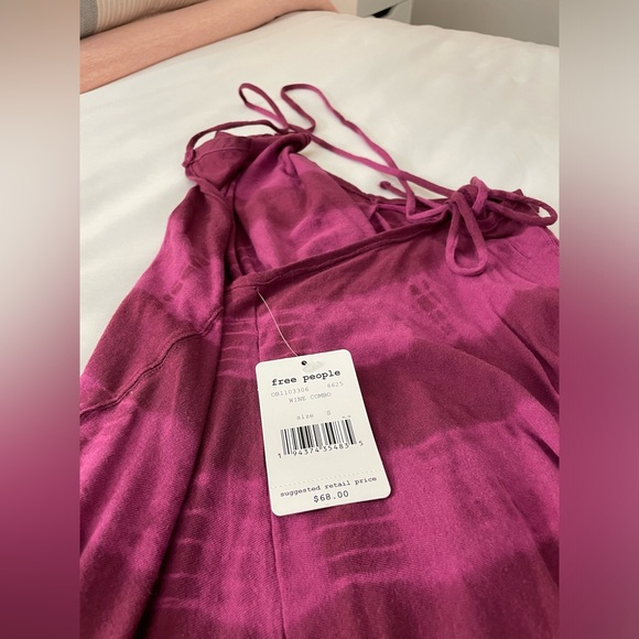 Free People We The Free Tie Dye Wine Colored Sun Dress - Picture 7 of 14